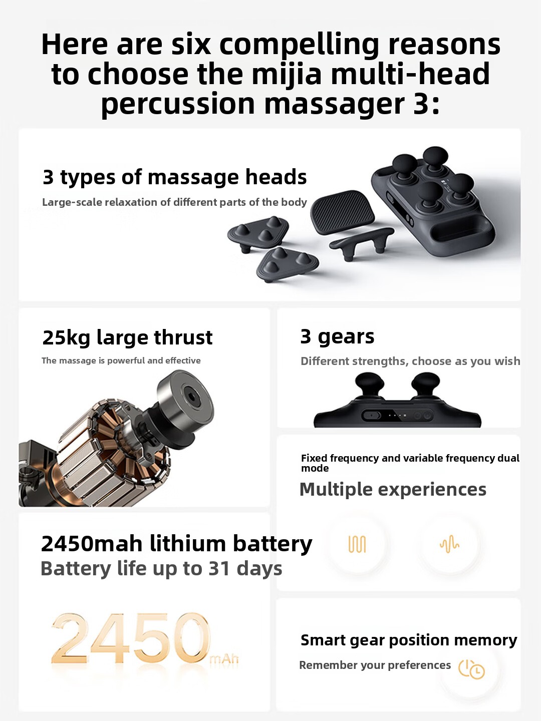 Mijia Multi-Head Massage Gun 3 - Scalp Massager Electric recensie en prijs