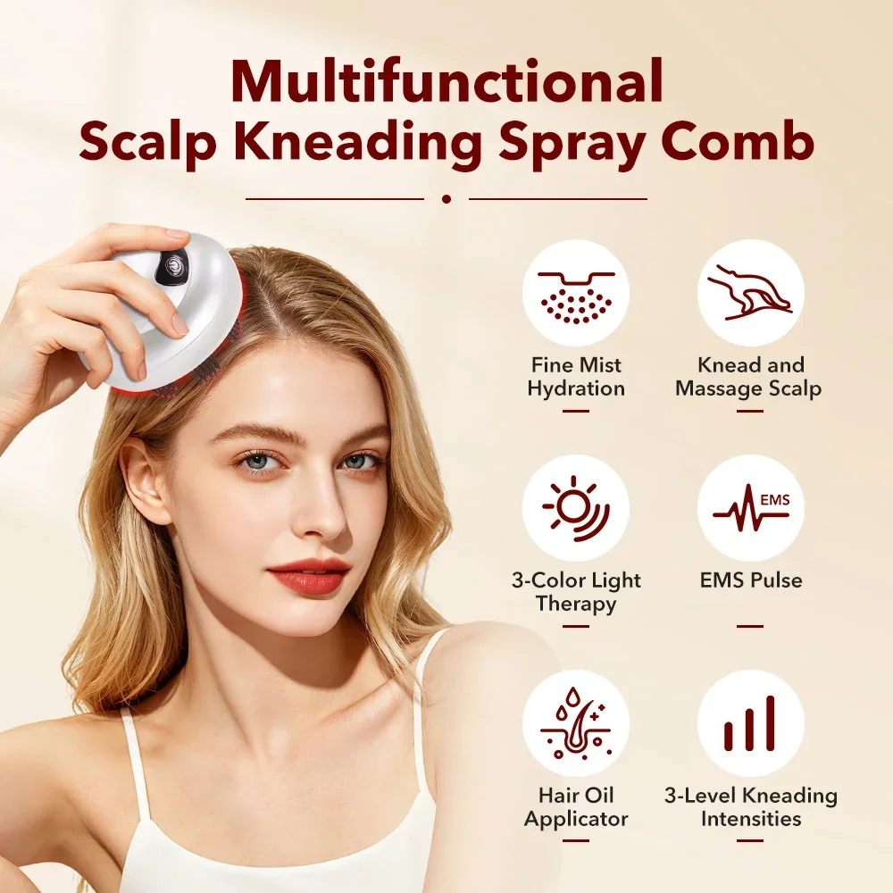 Hoofdmassageapparaat met rood  - Scalp Massager Electric recensie en prijs